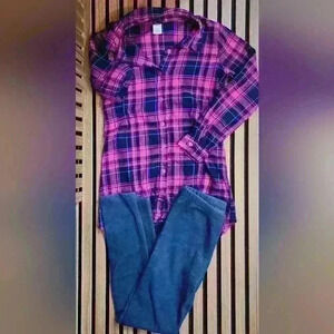 Gymboree Girls' Plaid Shirt and Jeggings Set- Size 10/12